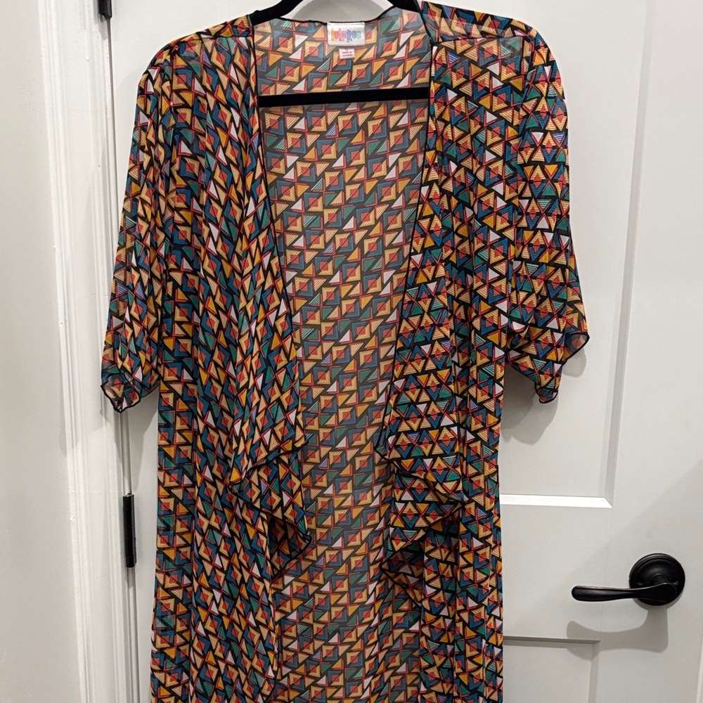 LuLaRoe Multicolor Geometric Kimono